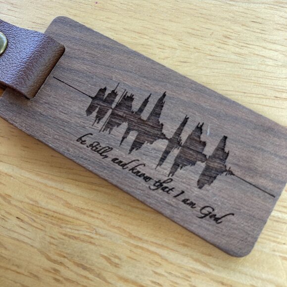 Be Still, And Know That I Am God Soundwave Wooden Keychain - Picture 3 of 4